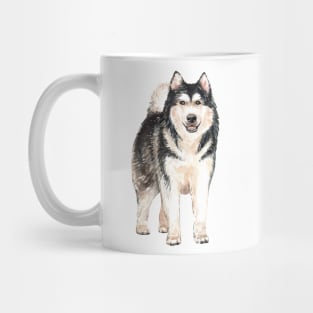 Alaskan Malamute Watercolor Painting Mug